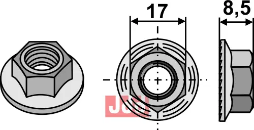 Mutter - M12x1,75 - JDD Utstyr