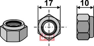 L&#229;semutter M10x1,5 Fella/Kuhn/Vicon