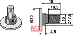 Knivbolt M10x1,5x18 - 10.9 Deutz-Fahr