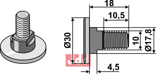 Knivbolt M10x1,5x18 - 10.9 - JDD Utstyr