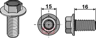 Knivbolt M10x1,5x16 - 12.9 Fella