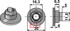 Mutter - M10x1,5 - 12.9 Fella