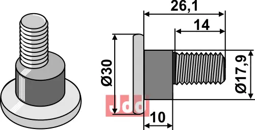 Knivbolt M10x1,5x26,1 - 10.9 - JDD Utstyr