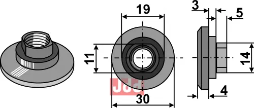Mutter - M10x1,5 - JDD Utstyr