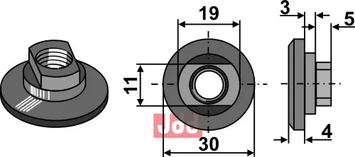 Mutter - M10x1,5 - JDD Utstyr