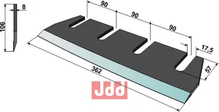 Blenderkniv - venstre - DURAFACE Rostselmasch