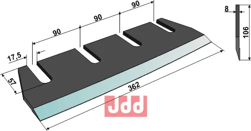 Blenderkniv - høyre - DURAFACE - JDD Utstyr