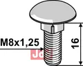 Bræddebolt M8x1,25x16 - 8.8 galvanisert