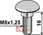 Bræddebolt M8x1,25x16 - 8.8 galvanisert