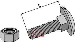 Bolt M8x1,25x20 m. Mutter - galvanisert