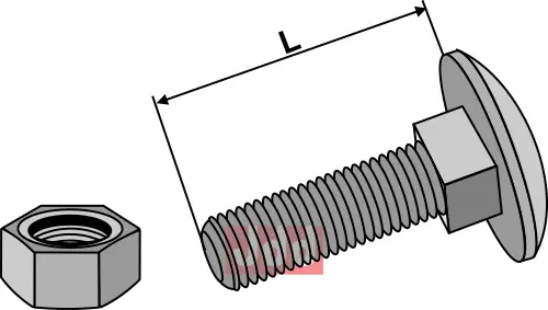 Bolt M8x1,25x20 m. Mutter - galvanisert - JDD Utstyr