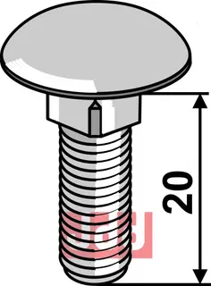 Bræddebolt M8x20 - 8.8 galvanisert