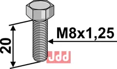 Bolt M8x20 - galvanisert