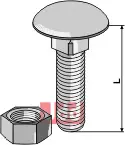 Bolt M8x1,25x30 m. Mutter - galvanisert