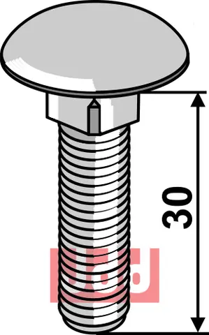 Br&#230;ddebolt M8x30 - 8.8 galvanisert
