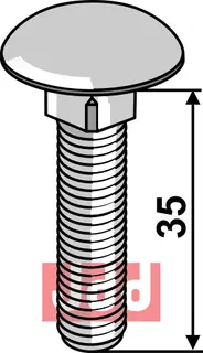 Bræddebolt M8x35 - 8.8 galvanisert