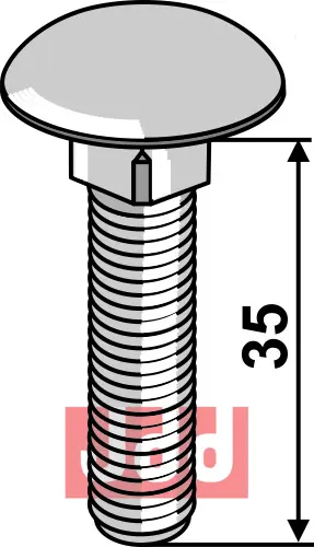 Bræddebolt M8x35 - 8.8 galvanisert - JDD Utstyr