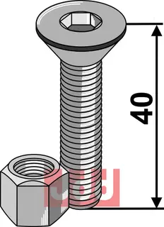 Hexagon socket bolt M8x1,25 M8x1,25, lengde 40mm, kvalitet 10.9