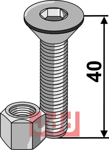 Hexagon socket bolt M8x1,25 M8x1,25, lengde 40mm, kvalitet 10.9