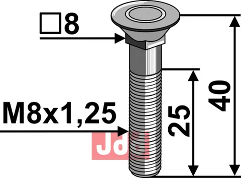 Bolt M8x1,25x40 - 10.9 u. Mutter