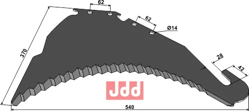 Kniv til Pickup vogn - JDD Utstyr