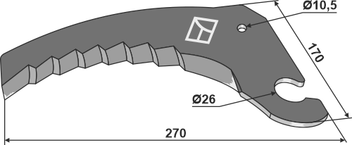 Kniv til rundballepresse 270 mm Til New Holland 544, New Holland 5930