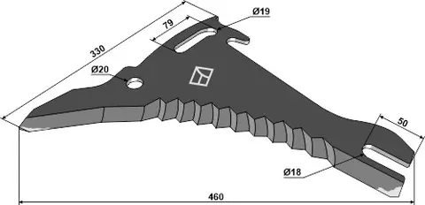 Pickupvognkniv 460 mm Til Mengele Quadro