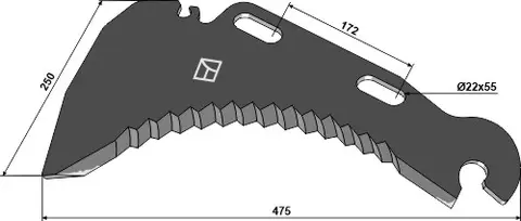 Pickupvognkniv 475 mm Til Mengele 738 Rotant