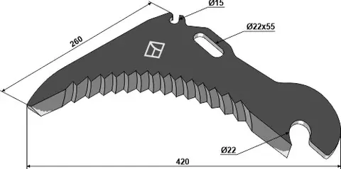 Pickupvognkniv 420 mm Til Mengele Garant, Mengele Rotant
