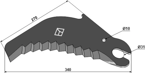 Kniv til rundballepresse 340 mm Til case IH BR7070 - case IH BR750
