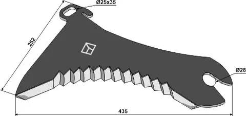 Pickupvognkniv 345 mm Hardmetall Til Mengele Tigo S Garant