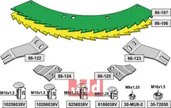 Knivsett med bolter, sliddele Kemper/John Deere