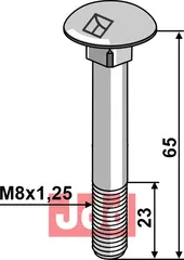 Bolt M8x1,25 m. Mutter - galvanisert