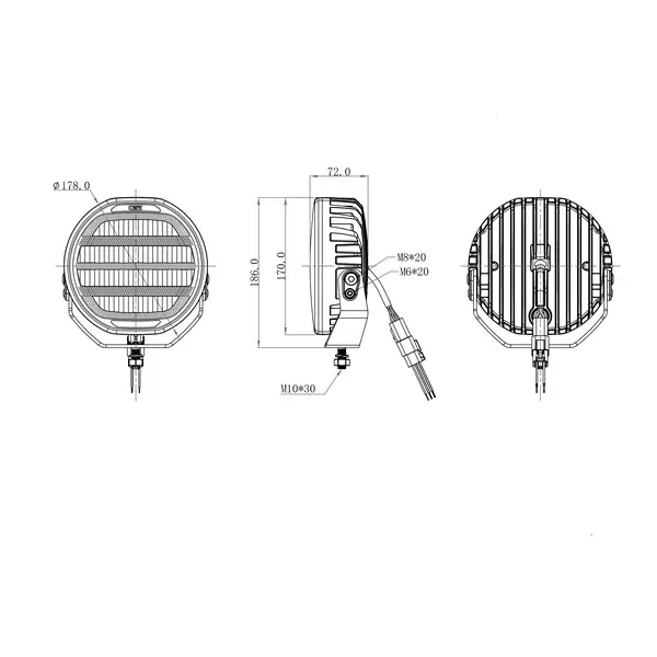 OZZ XR2 P7" LED fjernlys med parklys 7200  lumen hvitt hus 