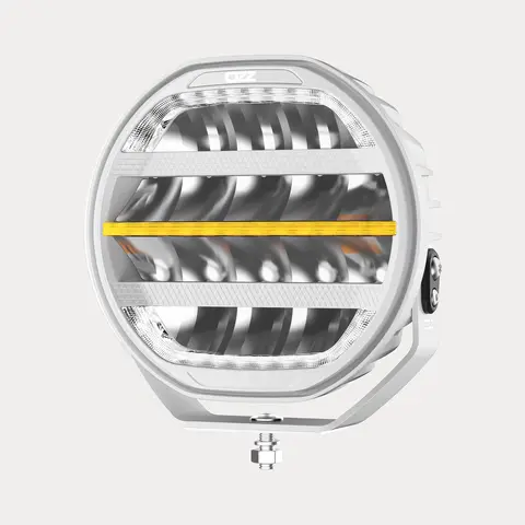 OZZ 9&quot; LED fjernlys med varsellys Hvit 15000 lumen hvit hus - Arctic Edition