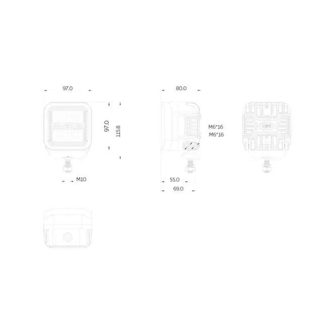 OZZ SQR 3" Ekstralys Ultra kompakt fjernlys for ATV/UTV 