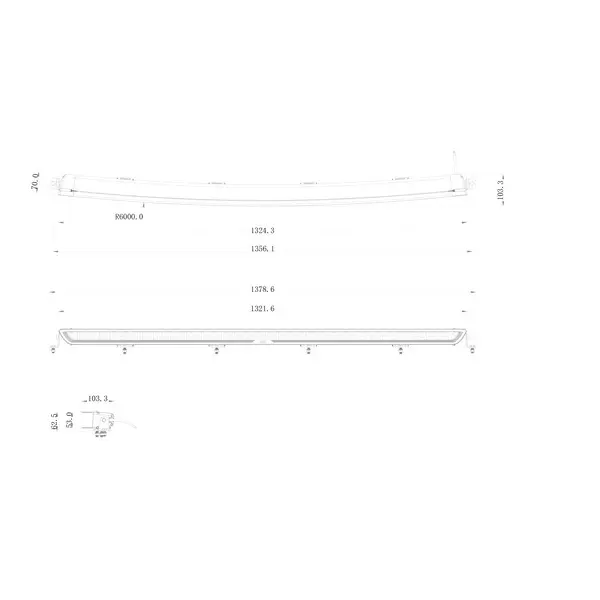 OZZ XB1 P52" Fjernlys LED-bar m/Posisjonslys Sort Hus 