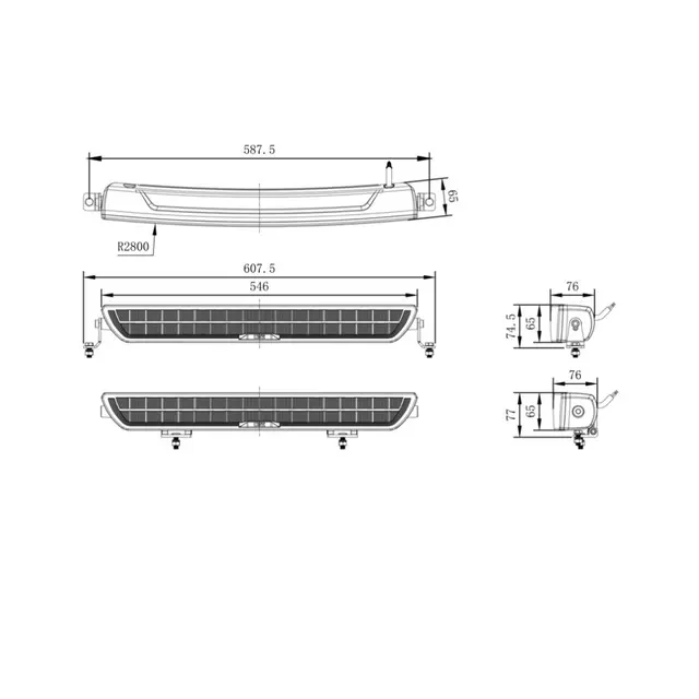 OZZ DRB1 P20" fjernlys LED-bar Hvit m/parklys 