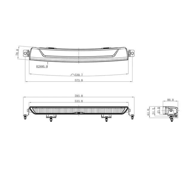 OZZ XB1 20" fjernlys LED-bar Hvit u/parklys 