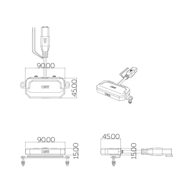 OZZ RL2 65 ryggelys m/varsellys Kompakt design 