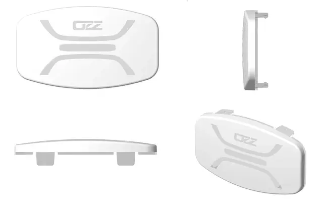 Hvitt deksel til OZZ Oval ekstralys | Passer OZZ 88106