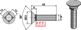 Plogbolt 7/16&quot;x45 Bourgault