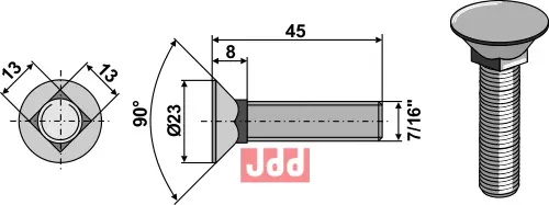 Plogbolt 7/16"x45 - JDD Utstyr