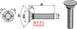 Plogbolt 7/16"x50 Bourgault