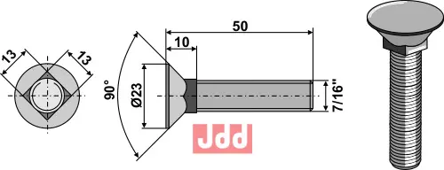 Plogbolt 7/16"x50 - JDD Utstyr