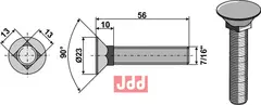 Plogbolt 7/16"x56 Bourgault