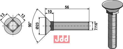 Plogbolt 7/16"x56 - JDD Utstyr