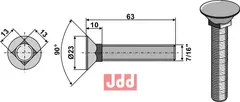 Plogbolt 7/16"x63 Bourgault