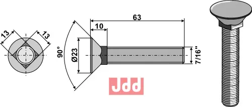 Plogbolt 7/16"x63 - JDD Utstyr