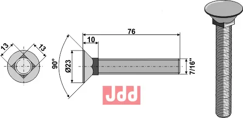 Plogbolt 7/16"x76 - JDD Utstyr